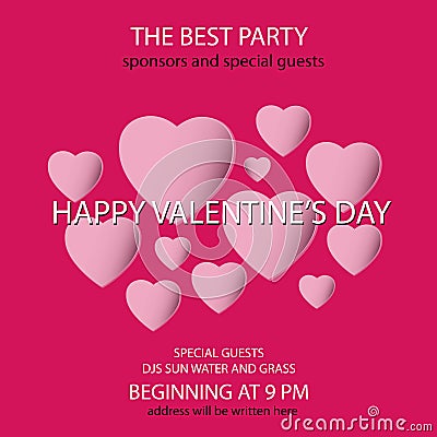 Happy Valentineâ€™s Day party Vector Illustration